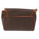 CELINE Macadam Canvas Shoulder Bag PVC Leather Brown Gold Auth bs31810-3