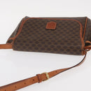 CELINE Macadam Canvas Shoulder Bag PVC Leather Brown Gold Auth bs31810-6