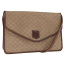 CELINE Macadam Canvas Shoulder Bag PVC Beige Gold Auth bs31811-1