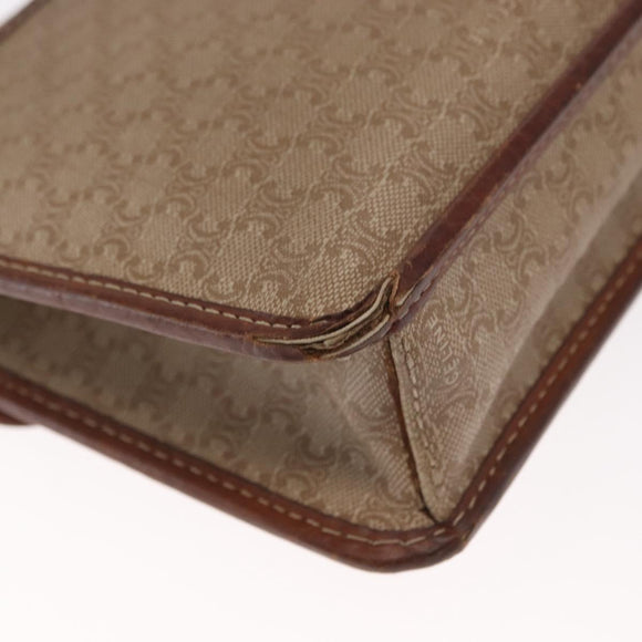 CELINE Macadam Canvas Shoulder Bag PVC Beige Gold Auth bs31811