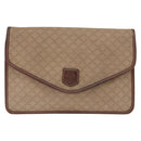 CELINE Macadam Canvas Shoulder Bag PVC Beige Gold Auth bs31811-13