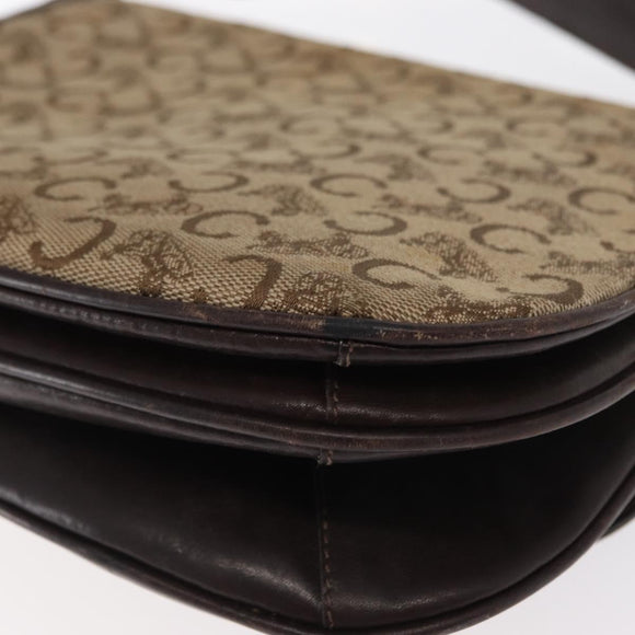 CELINE C Sulky Shoulder Bag Canvas Brown Gold Auth bs31812