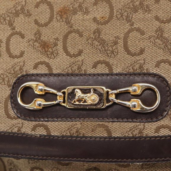CELINE C Sulky Shoulder Bag Canvas Brown Gold Auth bs31812