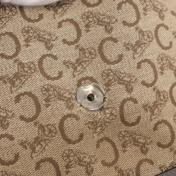 CELINE C Sulky Shoulder Bag Canvas Brown Gold Auth bs31812