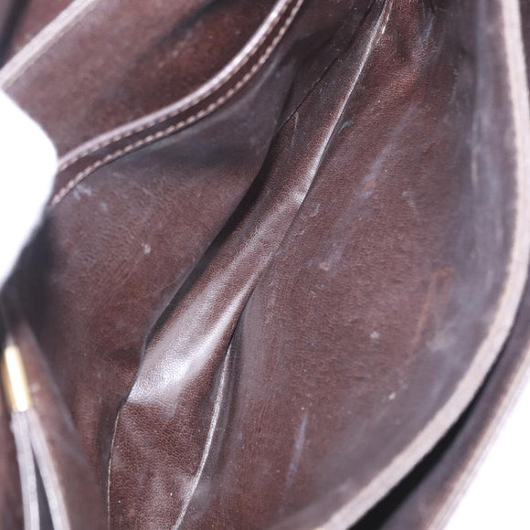 CELINE C Sulky Shoulder Bag Canvas Brown Gold Auth bs31812