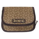 CELINE C Sulky Shoulder Bag Canvas Brown Gold Auth bs31812-13
