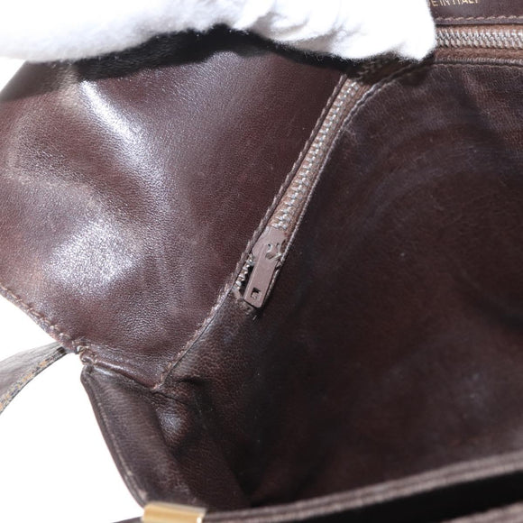 CELINE C Sulky Shoulder Bag Canvas Brown Gold Auth bs31812