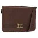 Christian Dior Shoulder Bag Leather Brown Gold Auth bs31813-1