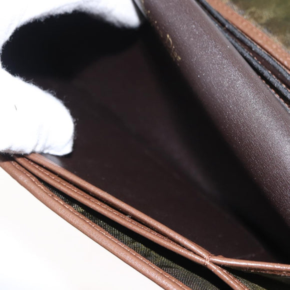 Christian Dior Shoulder Bag Leather Brown Gold Auth bs31813