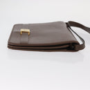 Christian Dior Shoulder Bag Leather Brown Gold Auth bs31813-4