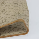 Christian Dior Honeycomb Canvas Clutch Bag PVC Beige Gold Auth bs31814-16