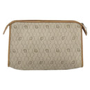 Christian Dior Honeycomb Canvas Clutch Bag PVC Beige Gold Auth bs31814-2