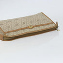 Christian Dior Honeycomb Canvas Clutch Bag PVC Beige Gold Auth bs31814-5