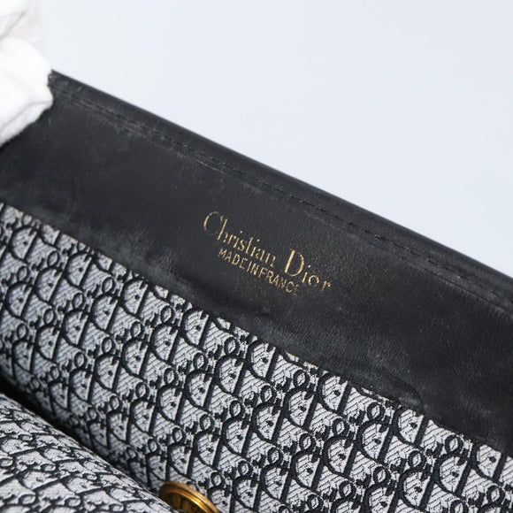 Christian Dior Chain Shoulder Bag Leather Black Gold Auth bs31815