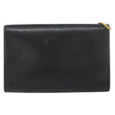 Christian Dior Chain Shoulder Bag Leather Black Gold Auth bs31815-3