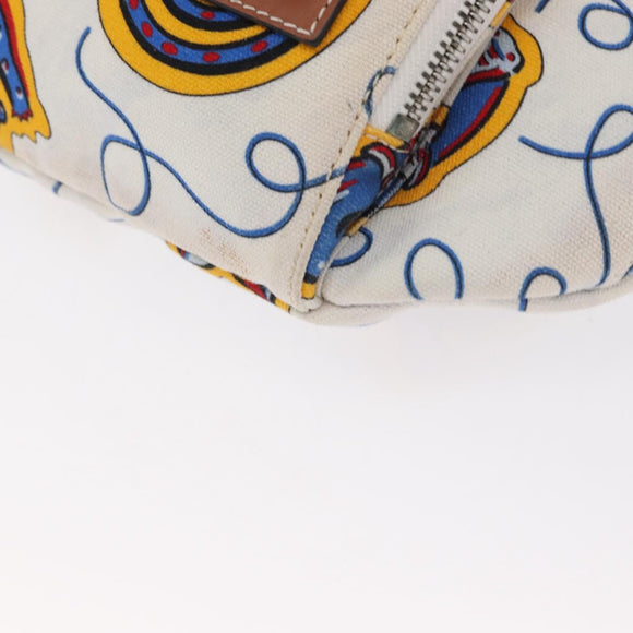 LOEWE Waist Bag Canvas White Silver Auth bs31816