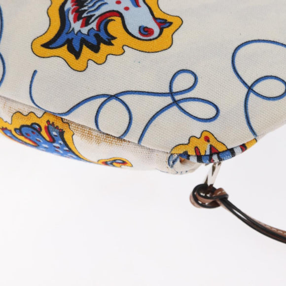 LOEWE Waist Bag Canvas White Silver Auth bs31816