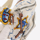 LOEWE Waist Bag Canvas White Silver Auth bs31816-18