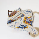 LOEWE Waist Bag Canvas White Silver Auth bs31816-3