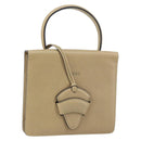 LOEWE Barcelona Hand Bag Leather Beige Auth bs31817-1