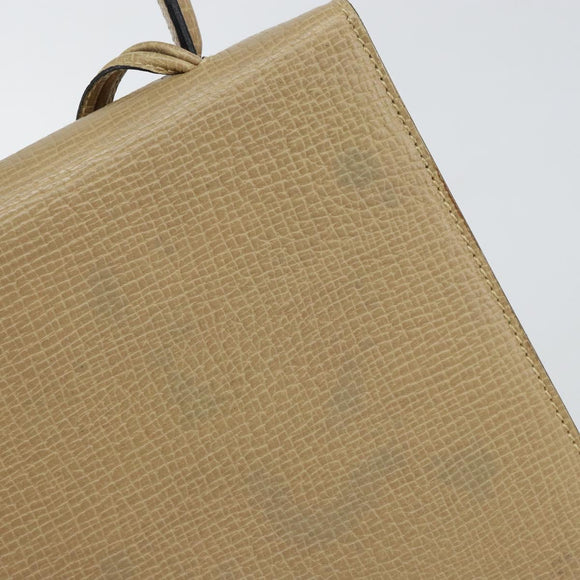 LOEWE Barcelona Hand Bag Leather Beige Auth bs31817