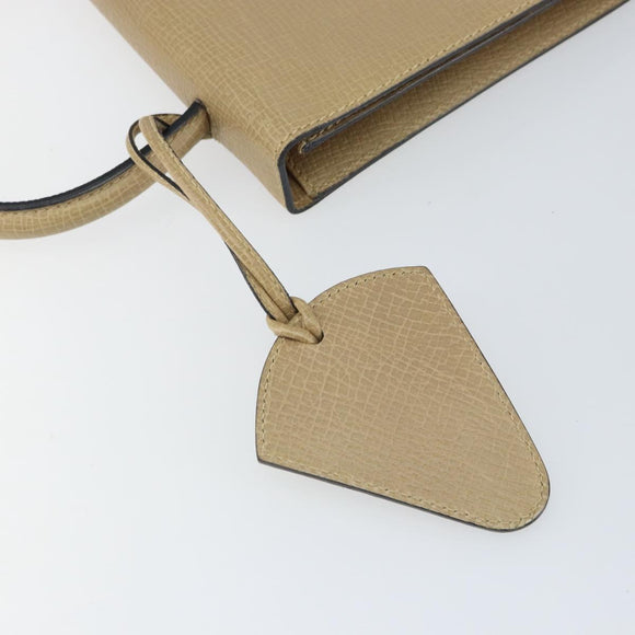 LOEWE Barcelona Hand Bag Leather Beige Auth bs31817