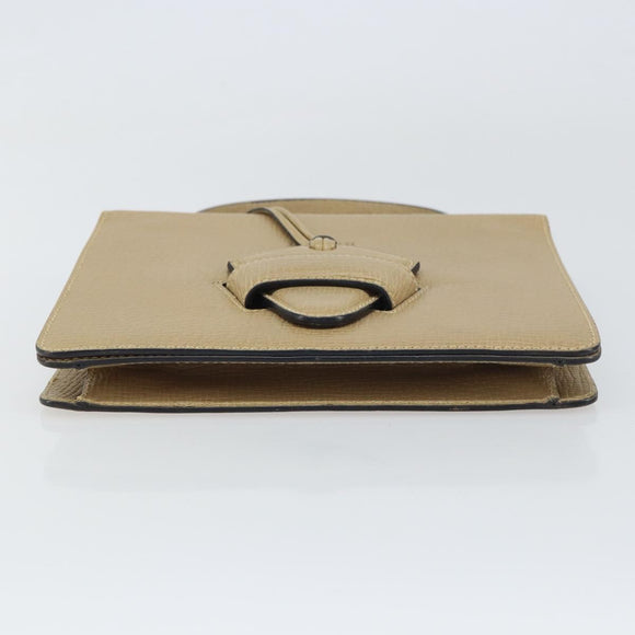 LOEWE Barcelona Hand Bag Leather Beige Auth bs31817