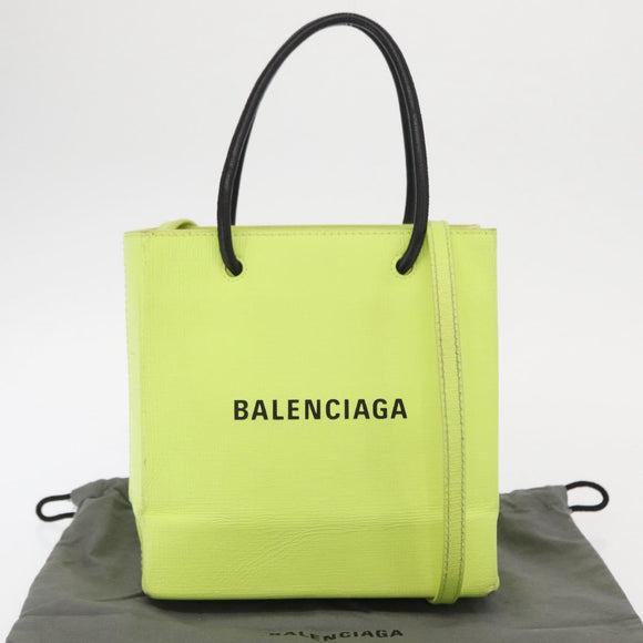 BALENCIAGA Tote Bag Leather 2way Yellow 572411 Auth bs31818