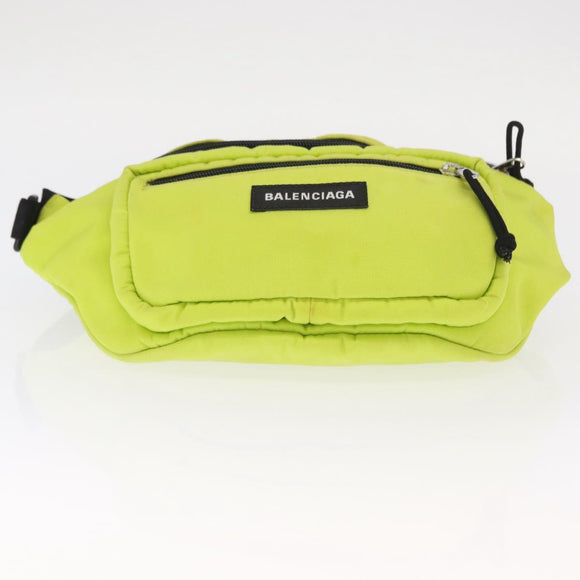 BALENCIAGA Waist bag Nylon Yellow Silver 567041 Auth bs31819