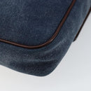 DOLCE&GABBANA Shoulder Bag Leather Canvas Blue Silver Auth bs31820-15