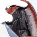 DOLCE&GABBANA Shoulder Bag Leather Canvas Blue Silver Auth bs31820-20