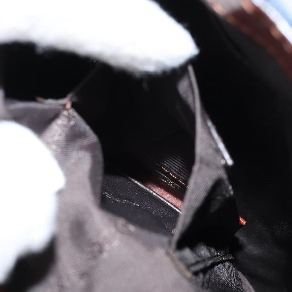 DOLCE&GABBANA Shoulder Bag Leather Canvas Blue Silver Auth bs31820