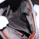 DOLCE&GABBANA Shoulder Bag Leather Canvas Blue Silver Auth bs31820-22