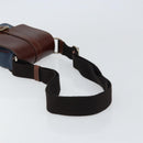 DOLCE&GABBANA Shoulder Bag Leather Canvas Blue Silver Auth bs31820-7