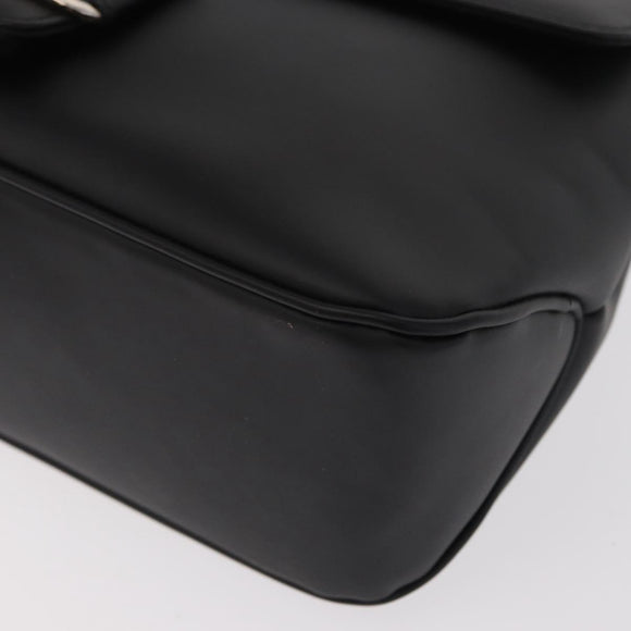 Salvatore Ferragamo Vala Shoulder Bag Leather Black Silver Auth bs31823