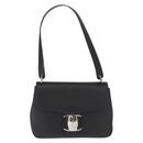 Salvatore Ferragamo Vala Shoulder Bag Leather Black Silver Auth bs31823-13