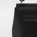 Salvatore Ferragamo Vala Shoulder Bag Leather Black Silver Auth bs31823-3