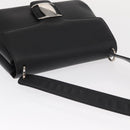 Salvatore Ferragamo Vala Shoulder Bag Leather Black Silver Auth bs31823-7