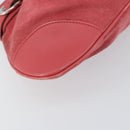 Salvatore Ferragamo Gancini Shoulder Bag Suede Leather Pink Silver Auth bs31824-11