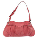 Salvatore Ferragamo Gancini Shoulder Bag Suede Leather Pink Silver Auth bs31824-2