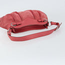 Salvatore Ferragamo Gancini Shoulder Bag Suede Leather Pink Silver Auth bs31824-7