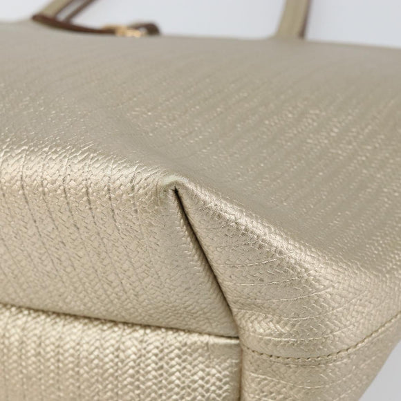 Salvatore Ferragamo Gancini Tote Bag Leather Gold Tone Auth bs31825