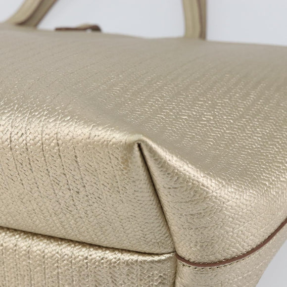 Salvatore Ferragamo Gancini Tote Bag Leather Gold Tone Auth bs31825