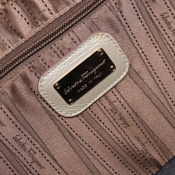 Salvatore Ferragamo Gancini Tote Bag Leather Gold Tone Auth bs31825
