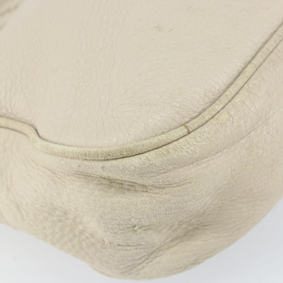 BOTTEGA VENETA INTRECCIATO Schultertasche Leder Beige Auth bs31827