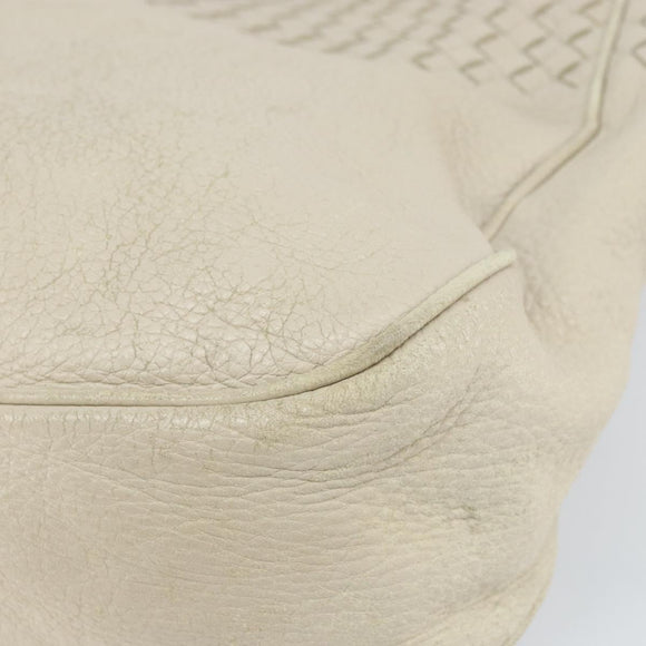 BOTTEGA VENETA INTRECCIATO Schultertasche Leder Beige Auth bs31827