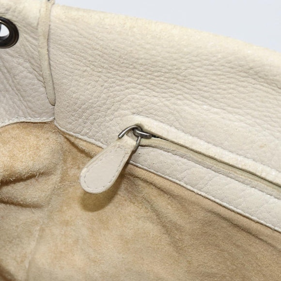 BOTTEGA VENETA INTRECCIATO Schultertasche Leder Beige Auth bs31827