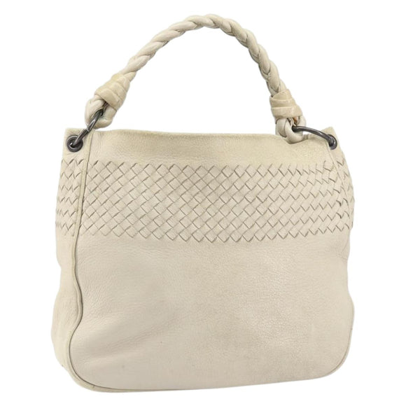 BOTTEGA VENETA INTRECCIATO Schultertasche Leder Beige Auth bs31827