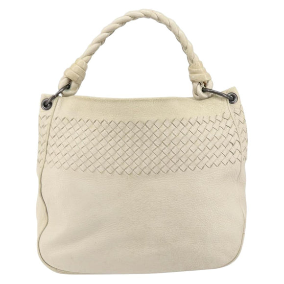BOTTEGA VENETA INTRECCIATO Schultertasche Leder Beige Auth bs31827