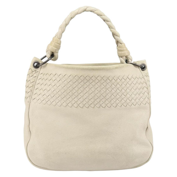 BOTTEGA VENETA INTRECCIATO Schultertasche Leder Beige Auth bs31827